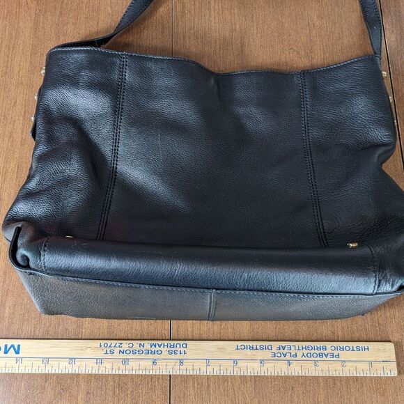 Vince Camuto Black 100% Leather Large Hobo Purse Handbag Carry All 13x11‎ - Picture 4 of 7